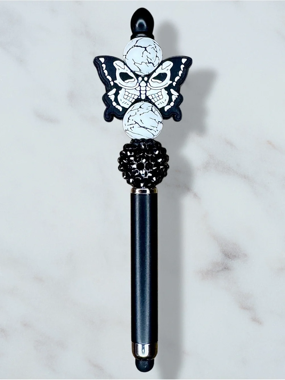 Decorative Black & White Butterfly Stylus Pen - Unbranded